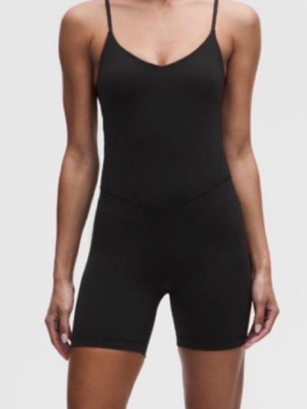 lululemon athletica Black Sleeveless V-Neck Romper
